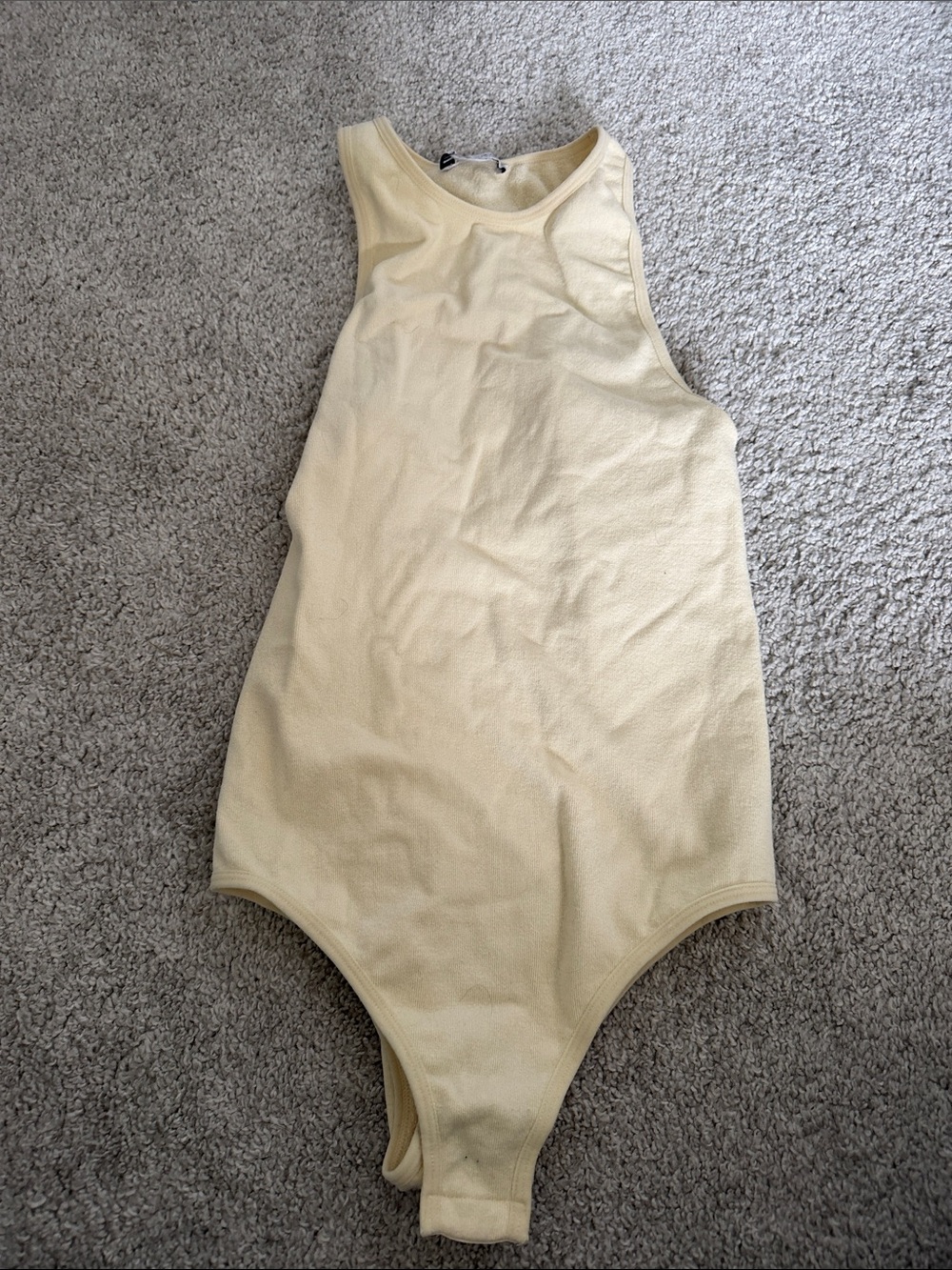 Zara Cream Sleeveless One-Piece Bodysuit